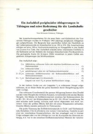 Ein Aufschluß periglazialer Ablagerungen in Tübingen und seine Bedeutung für die Landschaftsgeschichte
