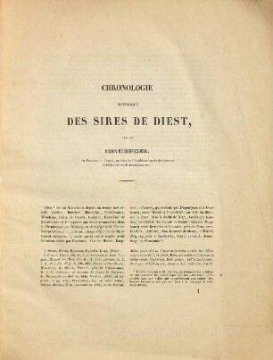 Chronologie historique des Sires de Diest
