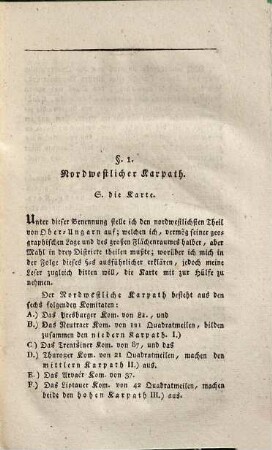 Naturhistorische Miscellen über den nordwestlichen Karpath in Ober-Ungarn : Mit 1 Karte