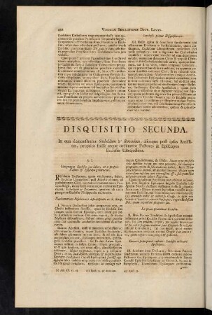 442-453, Disquisitio Secunda. §§. I.-III.