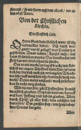 Von der Christlichen Kirchen.