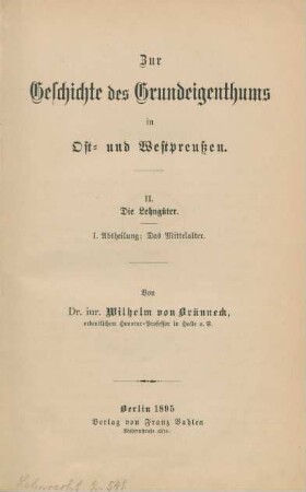 2, Abth. 1: Das Mittelalter