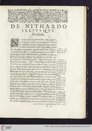 De Nithardo illivsqve Prosapia