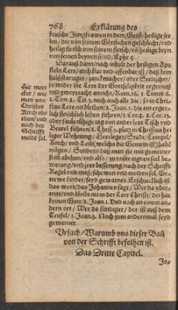 Ursach/ Warumb uns dieser Bann von der Schrifft befolhen ist. Das Dritte Capitel.