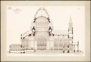 Kirche mit 2200 Plätzen: Längsschnitt