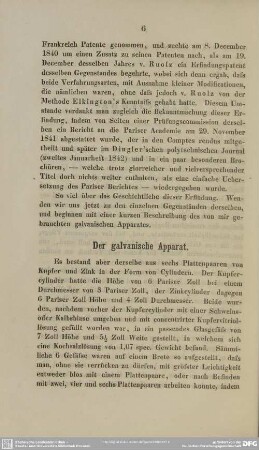 Der galvanische Apparat