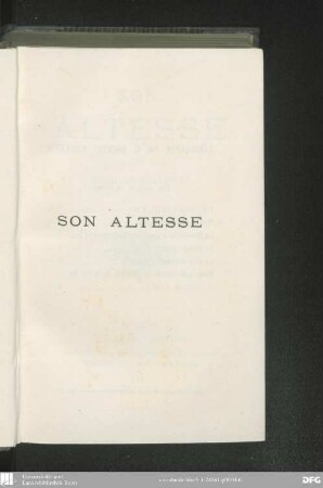 Son altesse