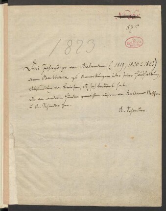 Kalender [1823] in welchem Beethoven zu Anmerkungen über seine Haushaltung, Absendung von Briefen etc sich bedient hat