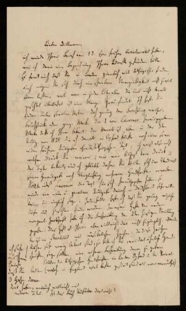 Nr. 2: Brief von Heinrich Ewald an August Dillmann, Tübingen, 26.1.1847