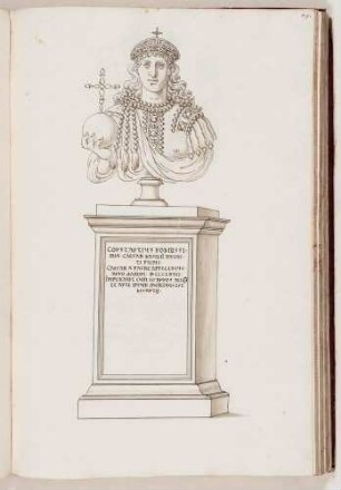 Bildnisbüste des byzantinischen Mitkaisers Konstantin, in: Series continuata omnium Imperatorum [...], Bd. 3, Bl. 49
