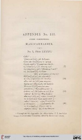 Appendix Nr. III: Greek Inscriptions
