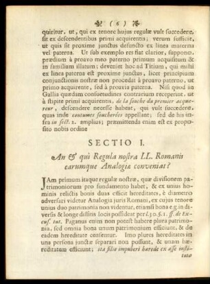 Sectio I. An & qui Regula nostra LL. Romanis earumque Analogiae conveniat?