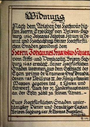 Agnus Triumphans Et Gloria Sanctorvm. Das ist: Dienst-schuldige Lob- vnd Ehren-Predigen, auff die Hochfeyerliche Fest-Täg deß Jahrs, vnd auff die vornemmiste Solemniteten der lieben Heyligen vnd Außerwöhlten Gottes gerichtet : Vnd mit sonderbarem Fleiß auß vilen schönen Lehrreichen Büchern ... zusammen getragen ... Jetzt aber ... durch offnen Truck ans Tagliecht gegeben