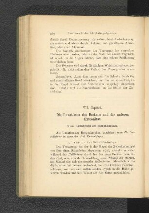 VII. Capitel. Die Luxationen des Beckens und der unteren Extremität.