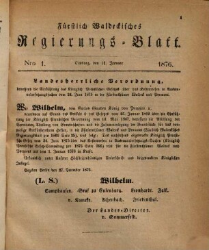 Fürstlich-Waldeckisches Regierungsblatt, 66. 1876