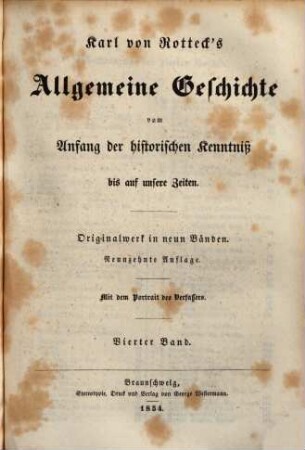 Allgemeine Geschichte : vom Anfang der historischen Kenntniß bis auf unsere Zeiten ; Originalwerk in neun Bänden. 4.