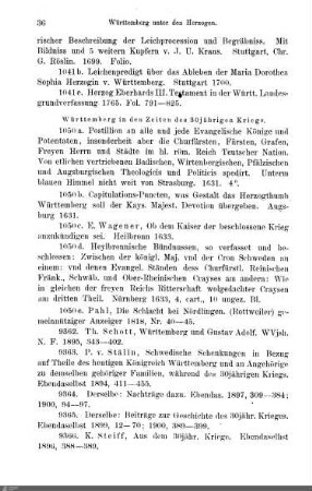 Württemberg in den Zeiten des 30jährigen Krieges