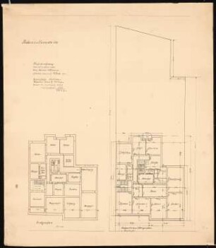 Wohnhausgruppe Lauterbach, Breslau: Hohenzollernstraße 113: Flächenberechnung, EG, Hochpaterre, 1.OG