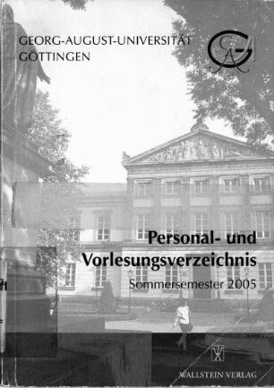 SS 2005: Personal- und Vorlesungsverzeichnis ...
