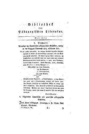 Uebersicht der sämmtlichen pädagogischen Schriften, welche in der Leipziger Ostermesse 1803. erschienen sind