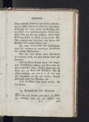 5. Gesundheit des Körpers.