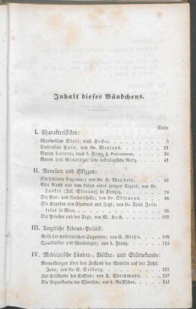 Inhalt dieses Bändchens.