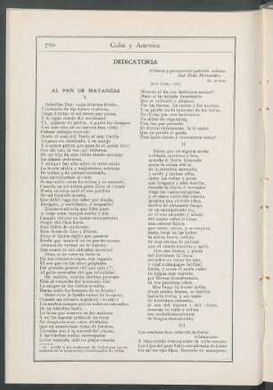 Al Pan de Matanzas. [Poesía]