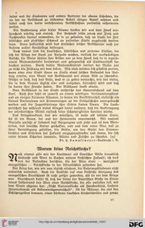 30: Warum keine Reichskirche?, [1]