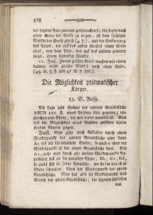 Die Möglichkeit prismatischer Körper.