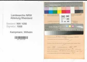 Entnazifizierung Wilhelm Kampmann , geb. 26.12.1902 (Angestellter)