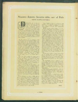 Nuestro deporte favorito dabe ser el Polo
