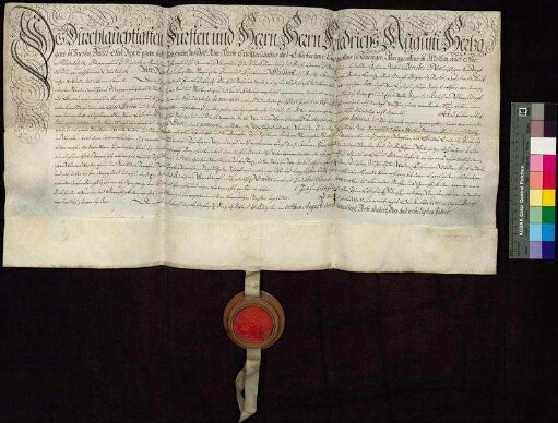 Namens des Kurfürsten Friedrich August I. von Sachsen belehnt Landvogt Nicol von Gersdorff Siegmund Adolph von Gersdorff mit Gröditz und allem Zubehör.