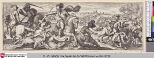 [Ein Soldat zu Pferd ersticht einen Unterlegenen; Soldier on Horseback Stabbing a Fallen Soldier with a Lance]