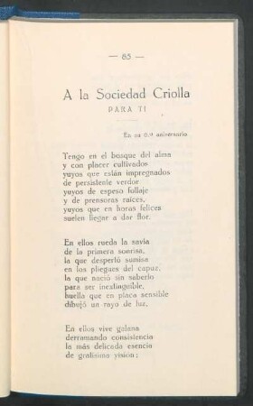 A la Sociedad Criolla : Para ti