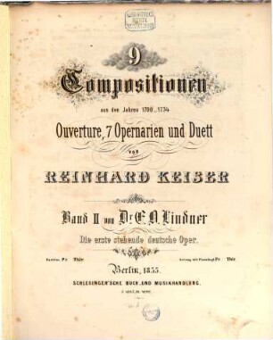 9 Compositionen : aus d. Jahren 1700-1734