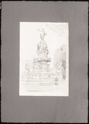 Reiseskizzen aus Italien: Trabes: Brunnen auf dem Viehmarkt (Perspektivische Ansicht)