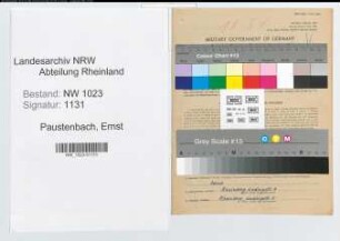 Entnazifizierung Ernst Paustenbach , geb. 03.09.1909 (Ingenieur)