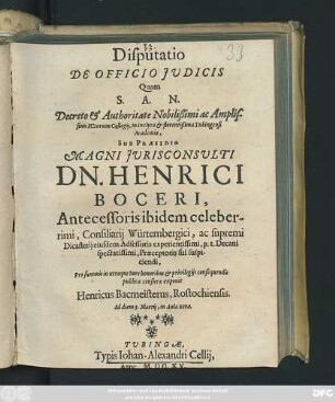 Disputatio De Officio Iudicis
