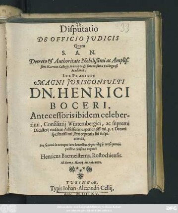 Disputatio De Officio Iudicis