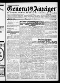 General-Anzeiger für Oberhausen, Sterkrade, Osterfeld und das nordwestliche Industriegebiet. 1921-1930