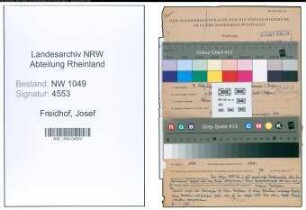 Entnazifizierung Josef Freidhof , geb. 09.08.1902 ()