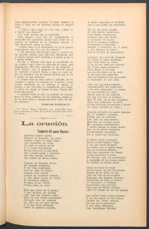 La oración : El fragmento del poema Nastacío