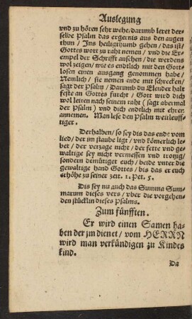 Zum fünfften.