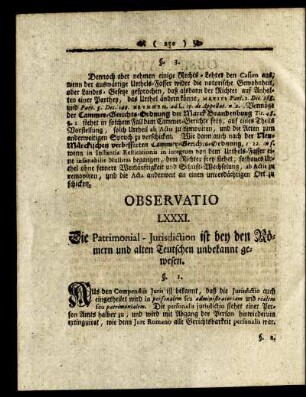 Observatio LXXXI. - Observatio XC.