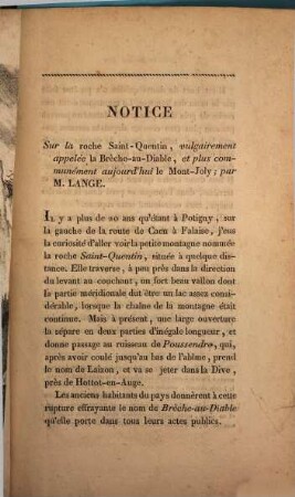 Noctice sur la roche Saint-Quentin, vulgairement appelée la Brèche-au-Diable, et plus communément aujourd'hui le Mont-Joly