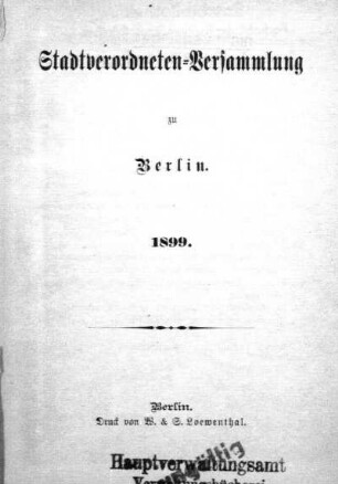 1899: Stadtverordnetenversammlung der Stadt Berlin