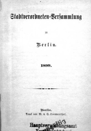 1899: Stadtverordnetenversammlung der Stadt Berlin