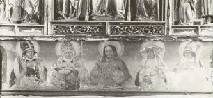 Christus flankiert von den lateinischen Kirchenvätern