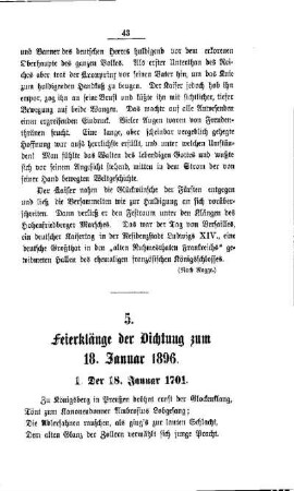 Feierklänge der Dichtung zum 18. Januar 1896