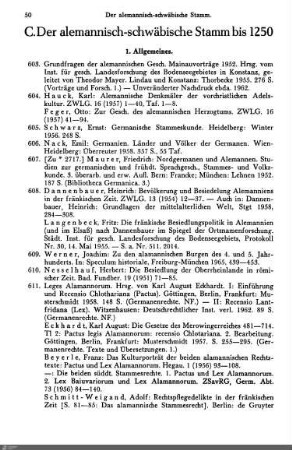 C. Der alemannisch-schwäbische Stamm bis 1250